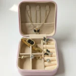 Elegant Butterfly Jewelry – 6-Piece Gold-Tone Collection withTravel Case